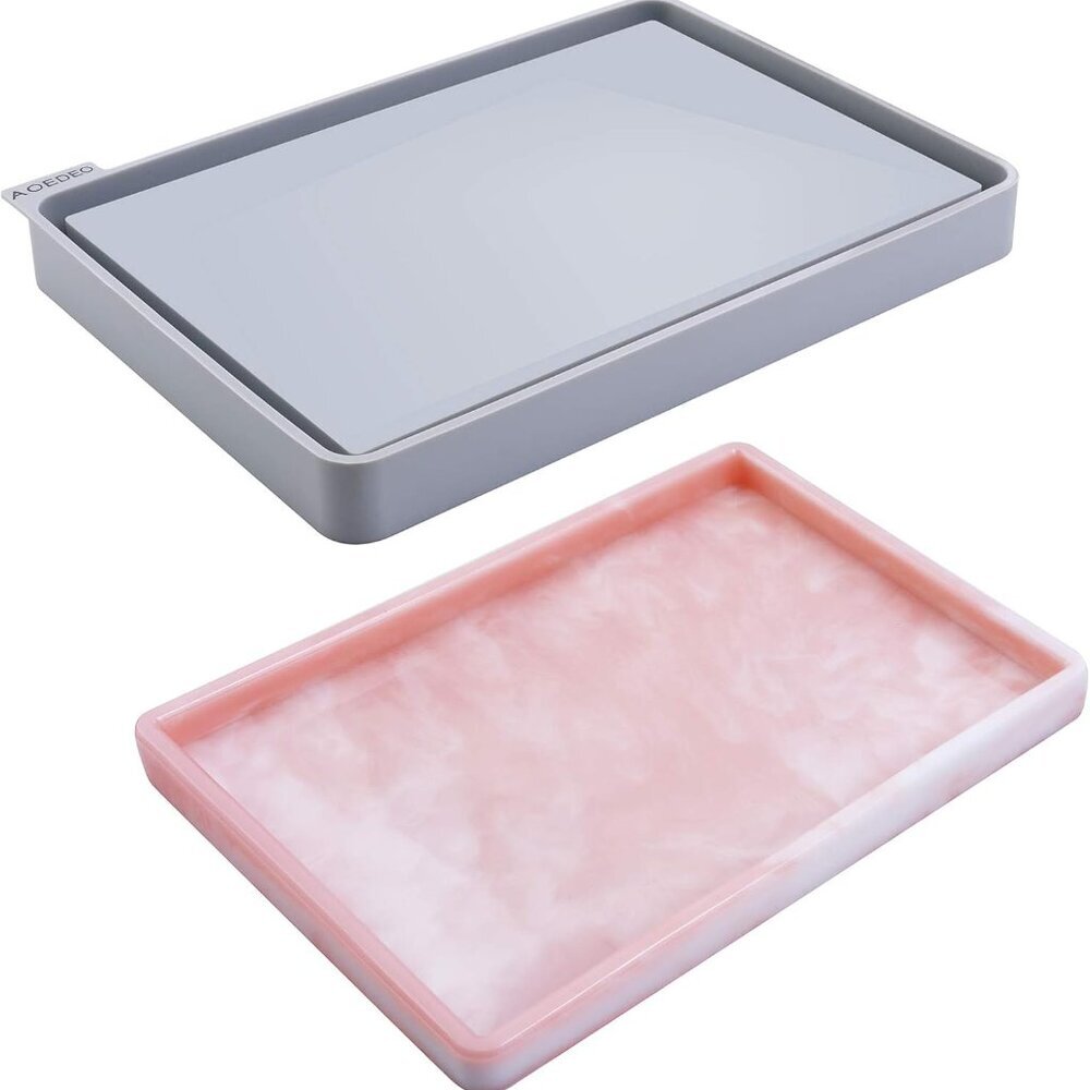 Tray Mold for Resin Silicone Tray Mold with Sides for Epoxy Resin, Shiny Surface